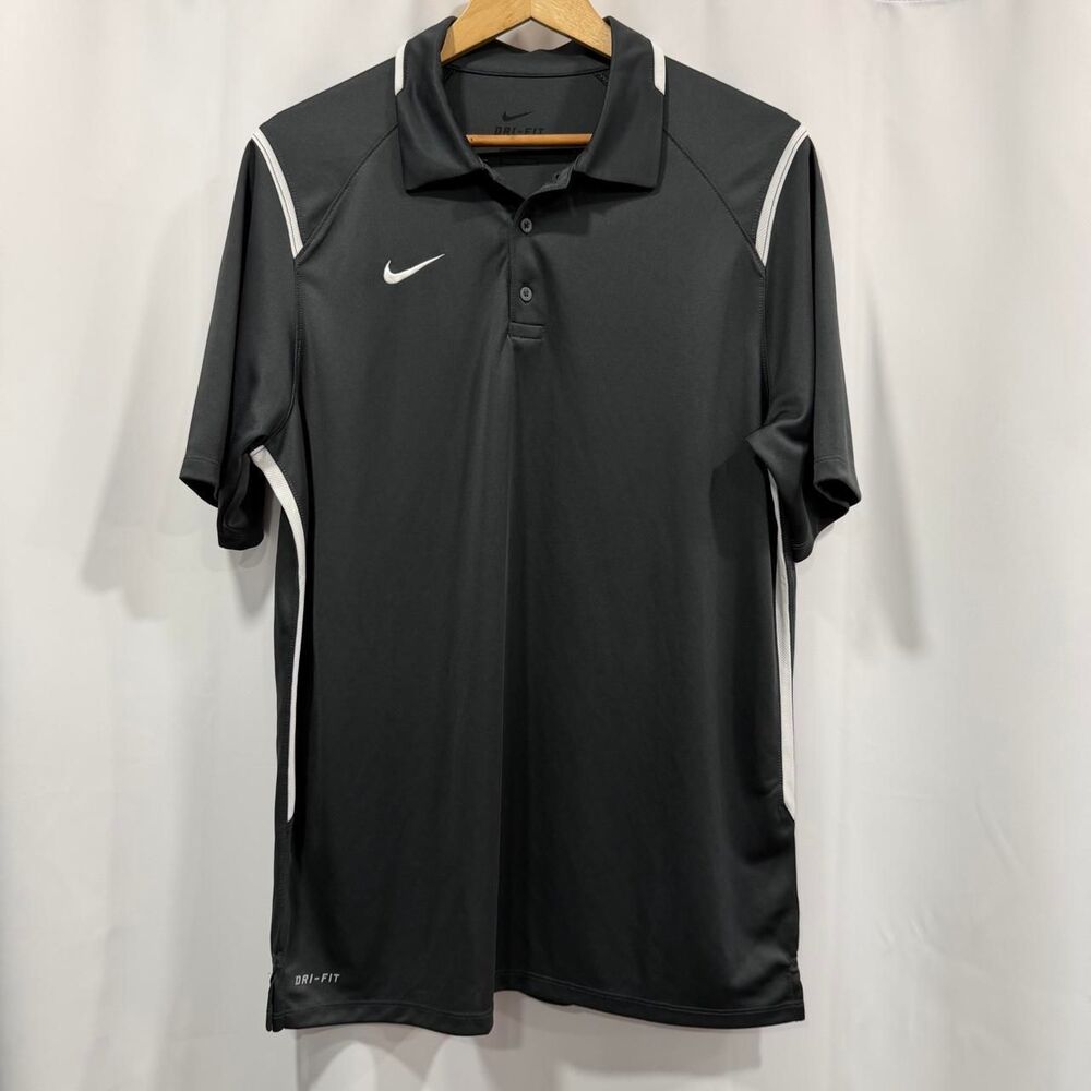 Nike Men's Black and Grey Polo-shirts